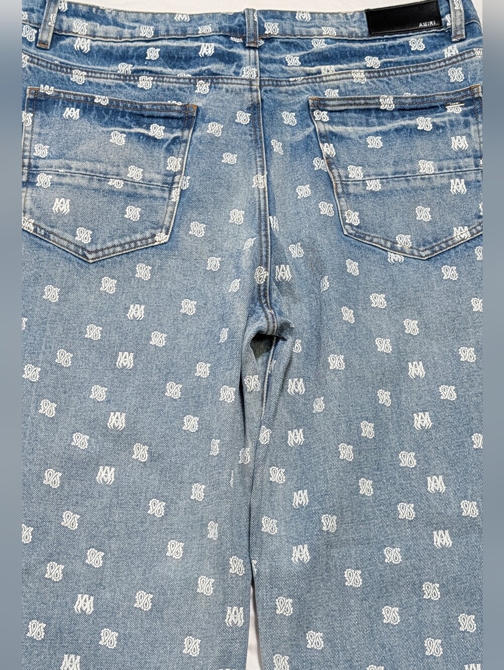 AMIRI Monogram Wide Leg Designer Jeans Size 38 NWT Made in USA - Picture 4 of 16